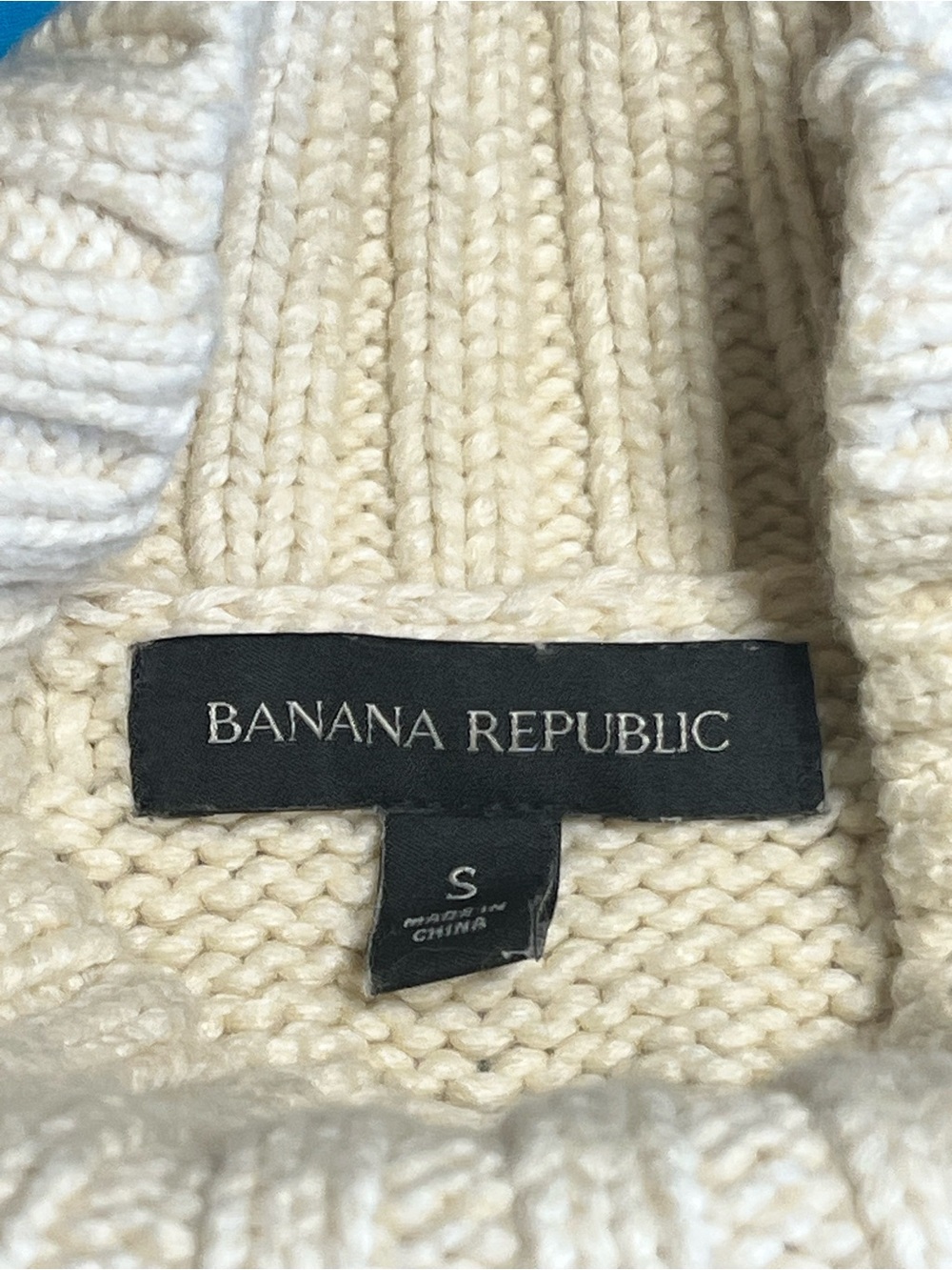Banana Republic Ticino Cable Knit Puff Sleeve Sweater Cream S - Picture 4 of 16